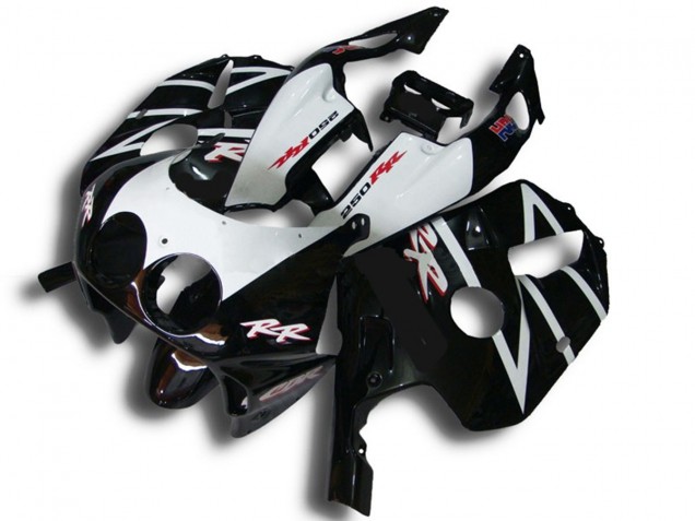 1990-1998 Black White RR Honda CBR250RR Motorcycle Fairing UK 1990-1998 Black White RR Honda CBR250RR Motorcycle Fairing UK