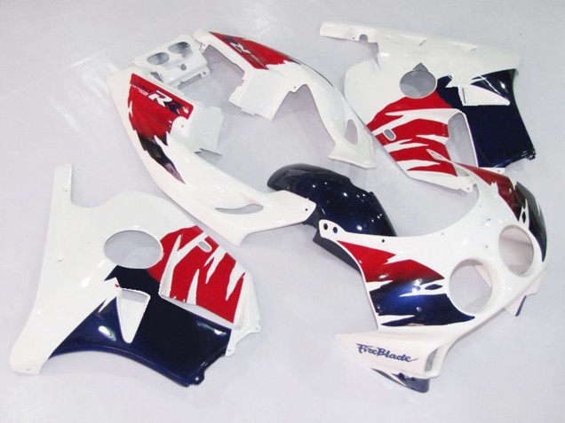 1990-1998 White Red and Blue Honda CBR250RR Motorcycle Fairing UK 1990-1998 White Red and Blue Honda CBR250RR Motorcycle Fairing UK
