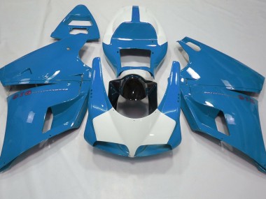 1993-2005 Gloss Light Blue & White Ducati 996 748 916 998 Motorcycle Fairing UK