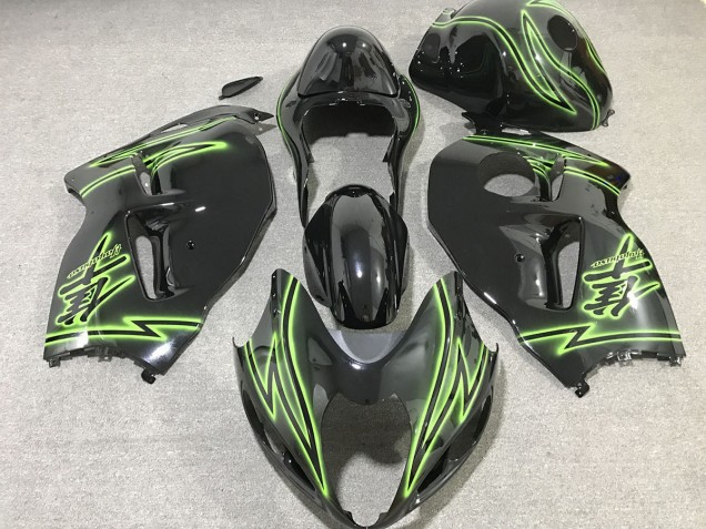 1997-2007 Black & Green Lightning Suzuki GSXR 1300 Motorcycle Fairing UK 1997-2007 Black & Green Lightning Suzuki GSXR 1300 Motorcycle Fairing UK
