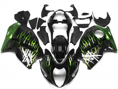 1997-2007 Black with Deep Green flame Suzuki GSXR 1300 Motorcycle Fairing UK