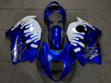 1997-2007 Gloss Blue and White Suzuki GSXR 1300 Motorcycle Fairing UK
