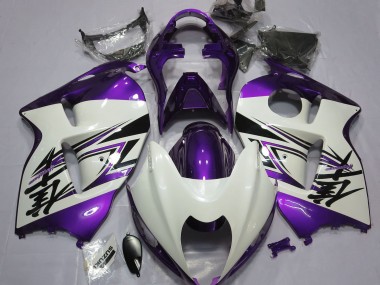 1997-2007 Gloss White & Purple Suzuki GSXR 1300 Motorcycle Fairing UK