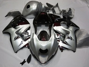 1997-2007 Silver and Dark Red Suzuki GSXR 1300 Motorcycle Fairing UK