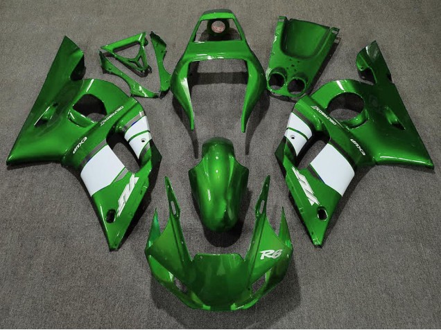 1998-2002 Deep Green & White Yamaha R6 Motorcycle Fairing UK