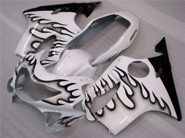 1999-2000 White and Black Flames Honda CBR600 F4 Motorcycle Fairing UK 1999-2000 White and Black Flames Honda CBR600 F4 Motorcycle Fairing UK