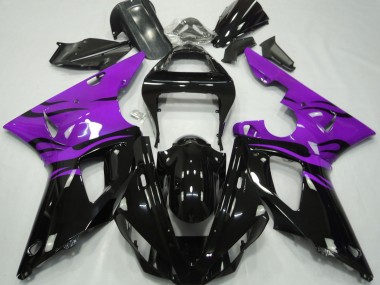2000-2001 Black Flame & Purple Yamaha R1 Motorcycle Fairing UK
