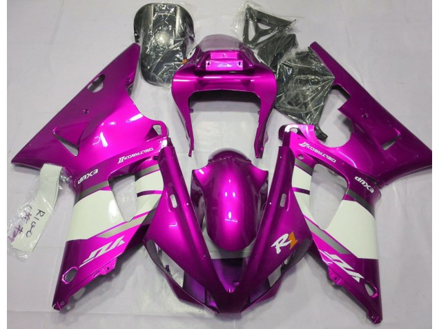 2000-2001 Hot Pink & White Yamaha R1 Motorcycle Fairing UK 2000-2001 Hot Pink & White Yamaha R1 Motorcycle Fairing UK