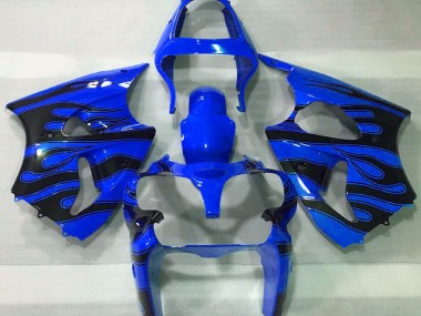 2000-2002 Blue & Black Flame Kawasaki ZX6R Motorcycle Fairing UK