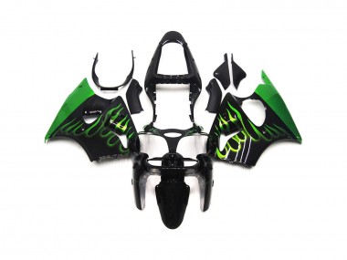 2000-2002 Gloss Green Flame Plain Kawasaki ZX6R Motorcycle Fairing UK