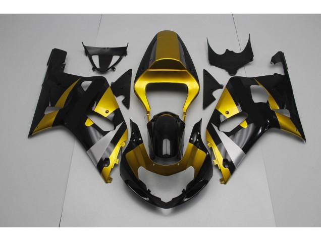 2001-2003 Gloss Black and Gold Suzuki GSXR 600-750 Motorcycle Fairing UK 2001-2003 Gloss Black and Gold Suzuki GSXR 600-750 Motorcycle Fairing UK