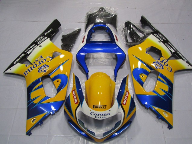 2001-2003 Yellow Corona Suzuki GSXR 600-750 Motorcycle Fairing UK 2001-2003 Yellow Corona Suzuki GSXR 600-750 Motorcycle Fairing UK