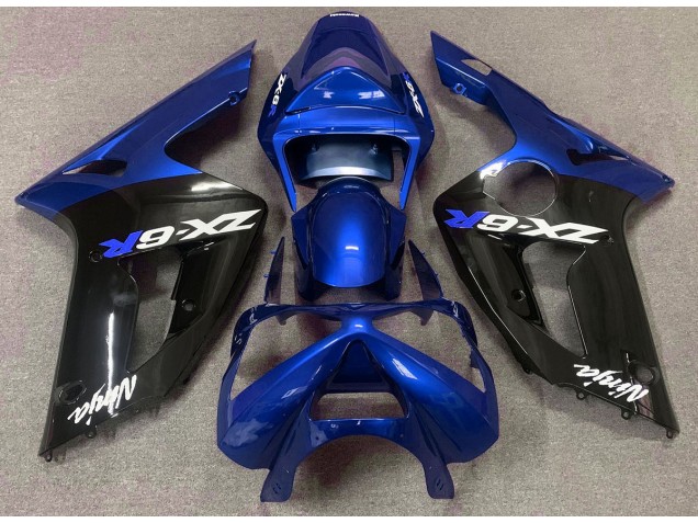 2003-2004 Gloss Blue and Black Kawasaki ZX6R Motorcycle Fairing UK 2003-2004 Gloss Blue and Black Kawasaki ZX6R Motorcycle Fairing UK