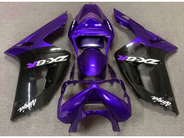 2003-2004 Gloss Purple and Black Kawasaki ZX6R Motorcycle Fairing UK 2003-2004 Gloss Purple and Black Kawasaki ZX6R Motorcycle Fairing UK