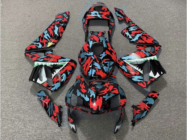 2003-2004 Red and Blue Camo Honda CBR600RR Motorcycle Fairing UK 2003-2004 Red and Blue Camo Honda CBR600RR Motorcycle Fairing UK