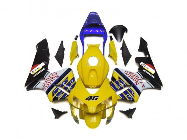 2003-2004 Yellow Nastro Azzurro 46 Honda CBR600RR Motorcycle Fairing UK 2003-2004 Yellow Nastro Azzurro 46 Honda CBR600RR Motorcycle Fairing UK