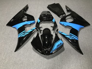 2003-2005 Gloss Black and Light Blue Yamaha R6 Motorcycle Fairing UK