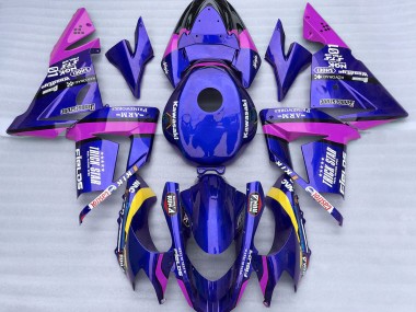2004-2005 Blue and Pink Trickstar Kawasaki ZX10R Motorcycle Fairing UK