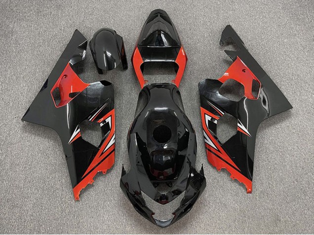 2004-2005 Gloss Black and Red Suzuki GSXR 600-750 Motorcycle Fairing UK 2004-2005 Gloss Black and Red Suzuki GSXR 600-750 Motorcycle Fairing UK