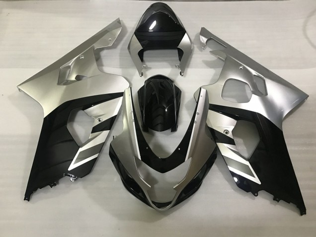 2004-2005 Matte Silver and Black Suzuki GSXR 600-750 Motorcycle Fairing UK 2004-2005 Matte Silver and Black Suzuki GSXR 600-750 Motorcycle Fairing UK