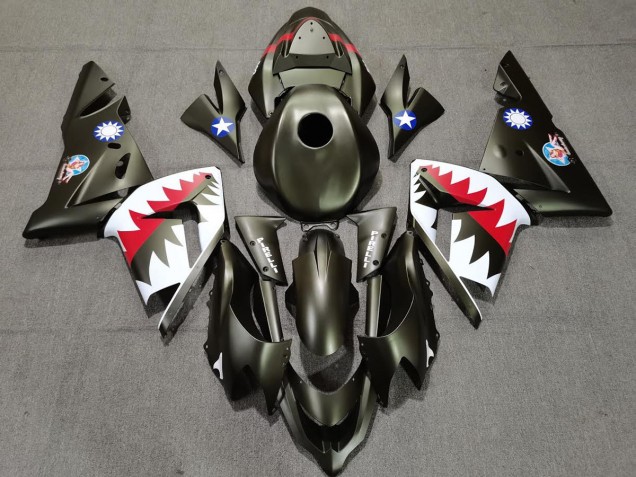 2004-2005 Military Green Shark Kawasaki ZX10R Motorcycle Fairing UK 2004-2005 Military Green Shark Kawasaki ZX10R Motorcycle Fairing UK