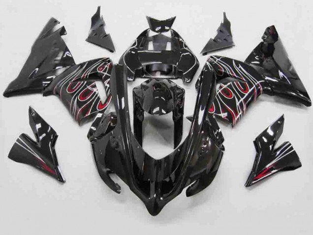 2004-2005 Red Black Flame Kawasaki ZX10R Motorcycle Fairing UK 2004-2005 Red Black Flame Kawasaki ZX10R Motorcycle Fairing UK
