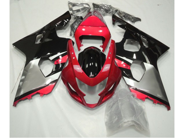2004-2005 Red Silver and Black Suzuki GSXR 600-750 Motorcycle Fairing UK 2004-2005 Red Silver and Black Suzuki GSXR 600-750 Motorcycle Fairing UK