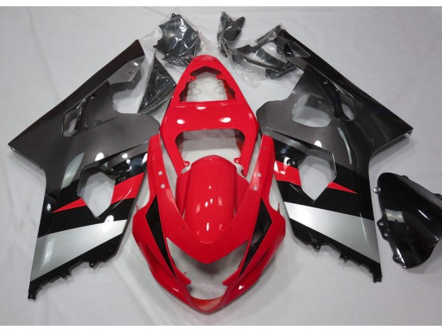 2004-2005 Red and Silver Gloss Suzuki GSXR 600-750 Motorcycle Fairing UK 2004-2005 Red and Silver Gloss Suzuki GSXR 600-750 Motorcycle Fairing UK
