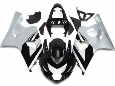 2004-2005 Silver and Black Gloss OEM Style Suzuki GSXR 600-750 Motorcycle Fairing UK