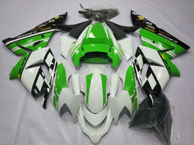 2004-2005 Special White Green Kawasaki ZX10R Motorcycle Fairing UK 2004-2005 Special White Green Kawasaki ZX10R Motorcycle Fairing UK