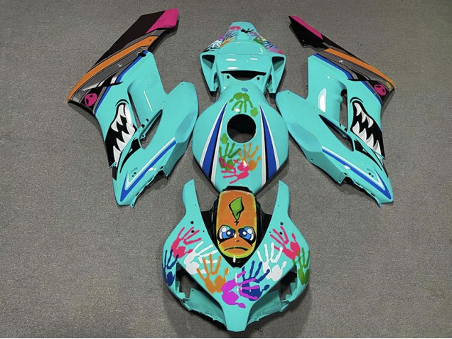 2004-2005 Teal Shark Honda CBR1000RR Motorcycle Fairing UK 2004-2005 Teal Shark Honda CBR1000RR Motorcycle Fairing UK
