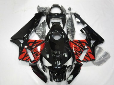 2005-2006 Black and Tribal Red Honda CBR600RR Motorcycle Fairing UK
