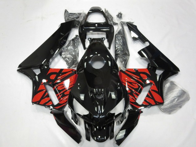 2005-2006 Black and Tribal Red Honda CBR600RR Motorcycle Fairing UK 2005-2006 Black and Tribal Red Honda CBR600RR Motorcycle Fairing UK