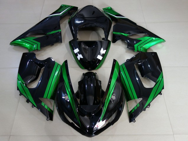 2005-2006 Gloss Black & Electric Green Kawasaki ZX6R Motorcycle Fairing UK 2005-2006 Gloss Black & Electric Green Kawasaki ZX6R Motorcycle Fairing UK
