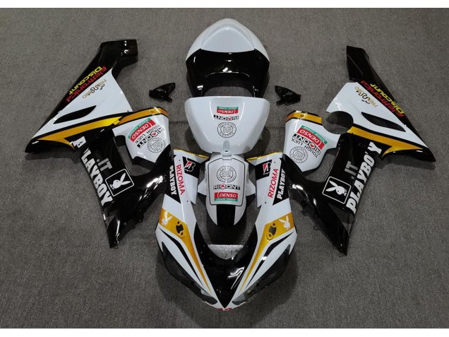 2005-2006 Gold Playboy Kawasaki ZX6R Motorcycle Fairing UK 2005-2006 Gold Playboy Kawasaki ZX6R Motorcycle Fairing UK