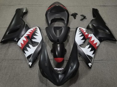 2005-2006 Matte Black Shark Kawasaki ZX6R Motorcycle Fairing UK