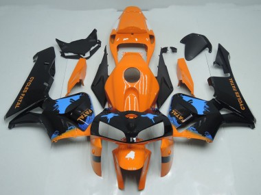 2005-2006 Orange and Black Splatter Honda CBR600RR Motorcycle Fairing UK