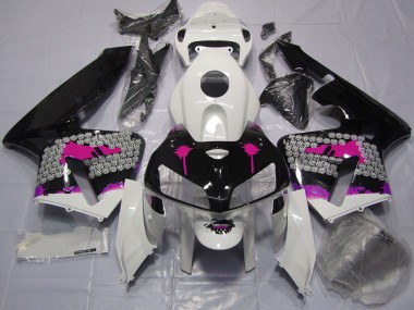 2005-2006 Pink Splatter on Gloss Black Honda CBR600RR Motorcycle Fairing UK