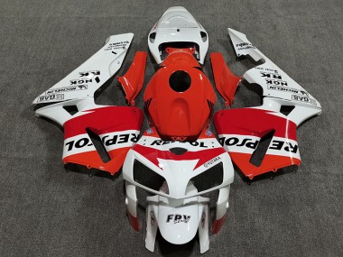 2005-2006 White Red and Orange Repsol Honda CBR600RR Motorcycle Fairing UK
