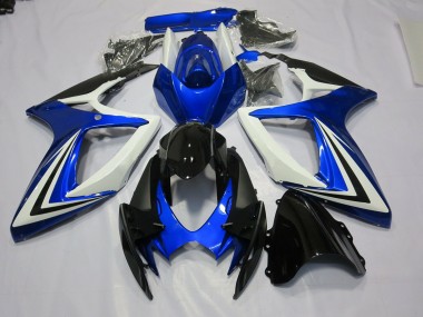 2006-2007 Blue Black and White Suzuki GSXR 600-750 Motorcycle Fairing UK