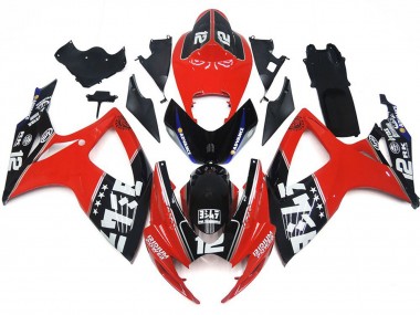 2006-2007 Custom Red and Black Suzuki GSXR 600-750 Motorcycle Fairing UK