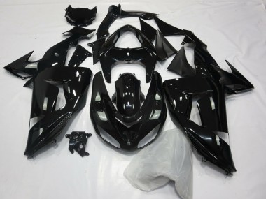 2006-2007 Gloss Black Plain Kawasaki ZX10R Motorcycle Fairing UK