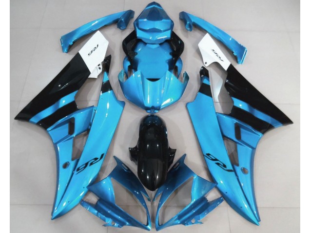 2006-2007 Gloss Light Blue and Black Yamaha R6 Motorcycle Fairing UK 2006-2007 Gloss Light Blue and Black Yamaha R6 Motorcycle Fairing UK