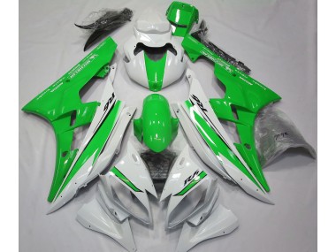 2006-2007 Gloss White and Green Yamaha R6 Motorcycle Fairing UK