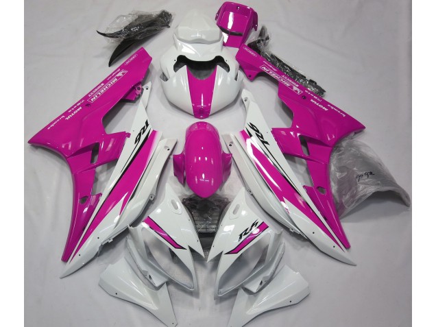 2006-2007 Gloss White and Pink Yamaha R6 Motorcycle Fairing UK