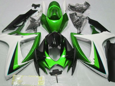 2006-2007 Green & White Suzuki GSXR 600-750 Motorcycle Fairing UK