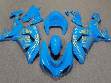2006-2007 Light Blue & Gold Kawasaki ZX10R Motorcycle Fairing UK