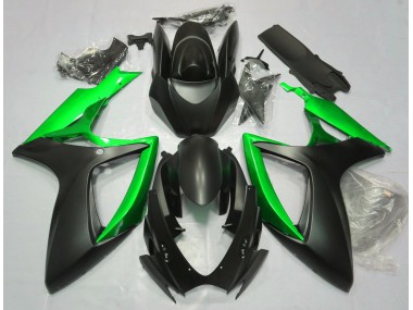 2006-2007 Matte Black & Green Suzuki GSXR 600-750 Motorcycle Fairing UK