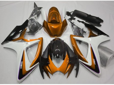 2006-2007 Orange & White Debadged Suzuki GSXR 600-750 Motorcycle Fairing UK