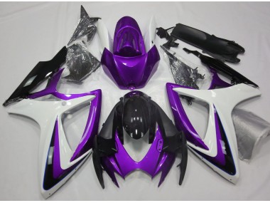 2006-2007 Purple & White Debadged Suzuki GSXR 600-750 Motorcycle Fairing UK
